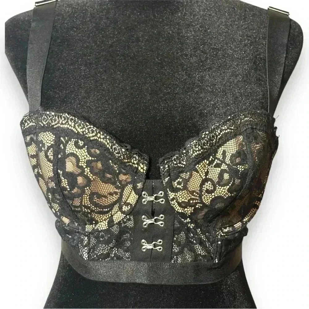 Adore Me NWT Temperence Contour 36D Black Lace XL Matching Cheeky Strappy Panty - Picture 10 of 16